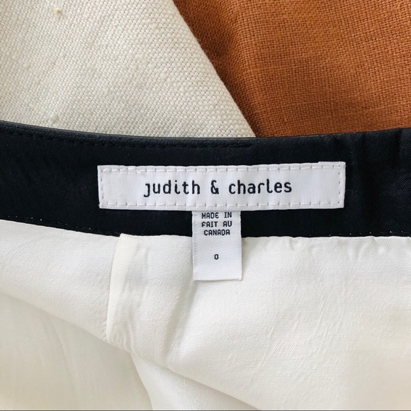 JUDITH & CHARLES // Leather Linen Skirt Size 0 - Picture 5 of 7